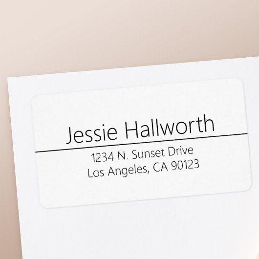 Einfache Schwarz-weiße Rücksendeadresse Adressaufkleber