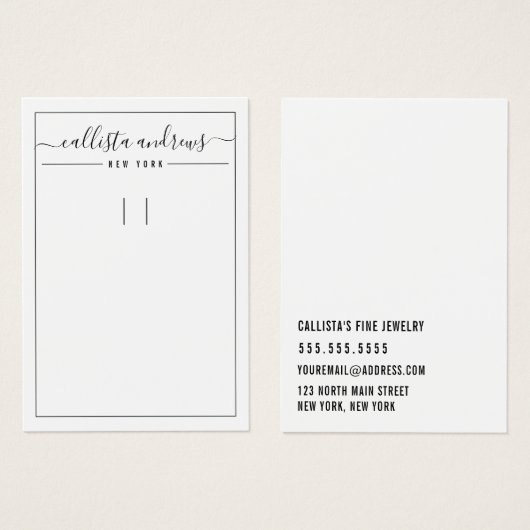 Einfache Schwarz-weiße Schlüsselanhänger-Grafikkar (Vorne & Hinten)