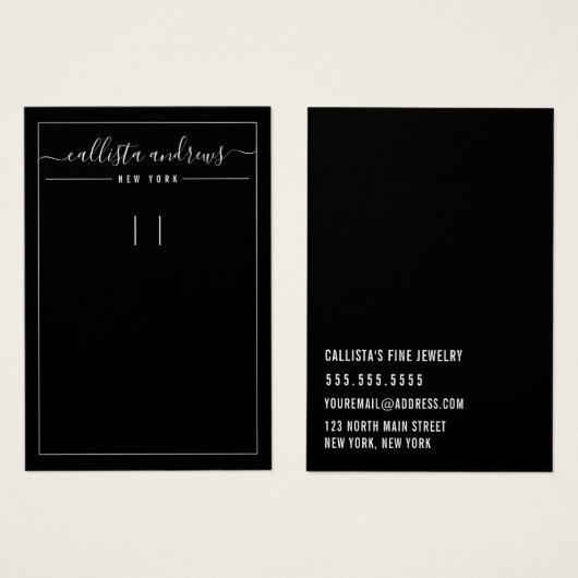 Einfache Schwarz-weiße Schlüsselanhänger-Grafikkar (Vorne & Hinten)