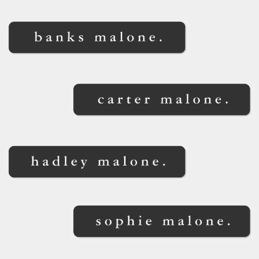 Einfache, schwarz-weiße Schriftart - wasserdichte Etiketten (Gruppe)