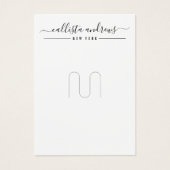 Einfache Schwarz-weiße Script-Brooch-Display-Karte (Vorderseite)