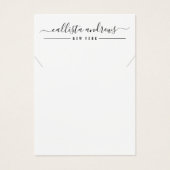 Einfache Schwarz-weiße Script-Nekklassekarte (Vorderseite)