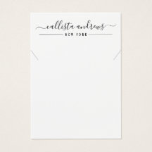 Einfache Schwarz-weiße Script-Nekklassekarte