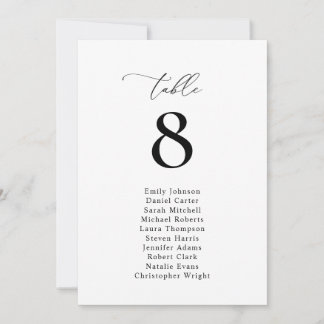 Einfache schwarz-weiße Sitzkarte