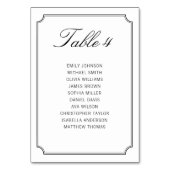 Einfache Schwarz-weiße Sitzkarte Tischnummer (Vorderseite)