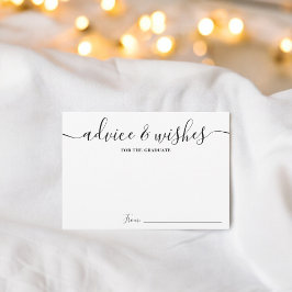 Einfache Schwarz-weiße Skriptberatung wünscht Absc Begleitkarte