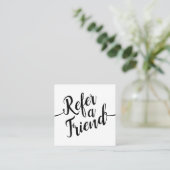 Einfache Schwarz-weiße Skriptkalligrafie Empfehlungskarte (Stehend Vorderseite)