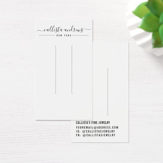 Einfache Schwarz-weiße Skriptklappenkarte (Schreibtisch)