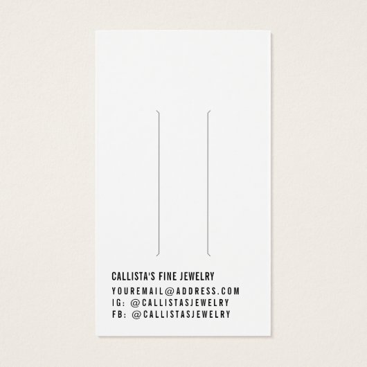 Einfache Schwarz-weiße Skriptklappenkarte (Rückseite)