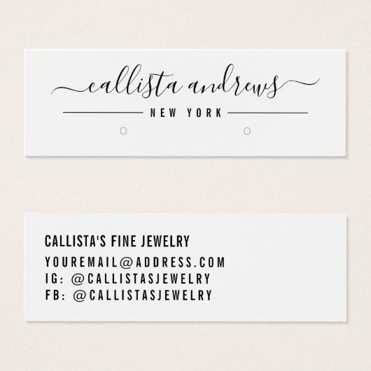 Einfache Schwarz-weiße Skriptspeicherkarte (Vorne & Hinten)