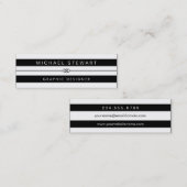 Einfache Schwarz-weiße Streifen - modern und einzi Mini Visitenkarte (Vorne/Hinten)