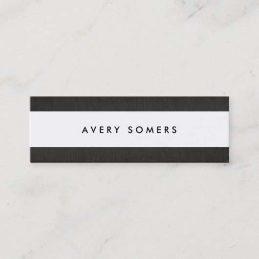 Einfache schwarz-weiße Streifen Stilvoll Mini Visitenkarte (Vorderseite)