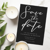 Einfache Schwarz-weiße Typografie Chic Bold Winter Save The Date