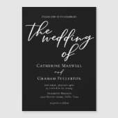 Einfache Schwarz-weiße Typografie Chic Winter Wedd Magneteinladung (Vorderseite)