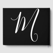 Einfache Schwarz-weiße Typografie Gästebuch (Rückseite)