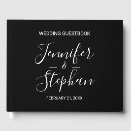 Einfache Schwarz-weiße Typografie Gästebuch