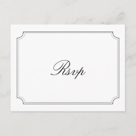 Einfache schwarz-weiße Typografie Hochzeit rsvp Postkarte