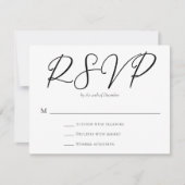 Einfache Schwarz-weiße Typografie RSVP Karte (Vorderseite)