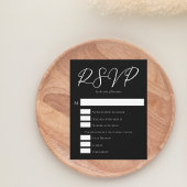 Einfache Schwarz-weiße Typografie RSVP Karte