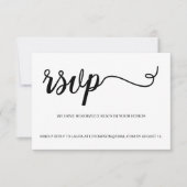 Einfache Schwarz-weiße UAWG E-Mail reserviert Sitz RSVP Karte (Vorderseite)