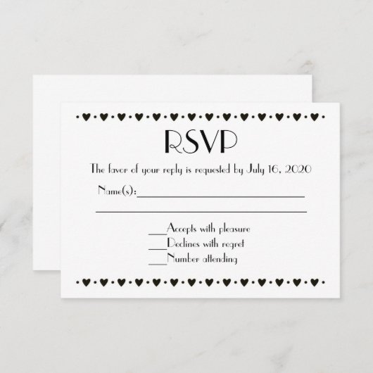 Einfache Schwarz-weiße UAWG RSVP Karte (Vorne/Hinten)