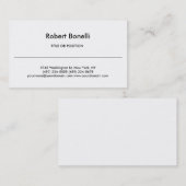 Einfache Schwarz-weiße Visitenkarte (Vorne/Hinten)