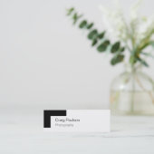 Einfache Schwarz-weiße Visitenkarte (Stehend Vorderseite)