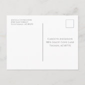 Einfache Schwarz-weiße Voransprache Vielen Dank Postkarte (Rückseite)