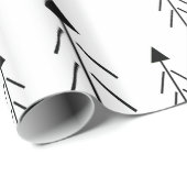 Einfache Schwarz-weiße Weihnachtsbaumen Geschenkpapier (Rolleneckpunkt)