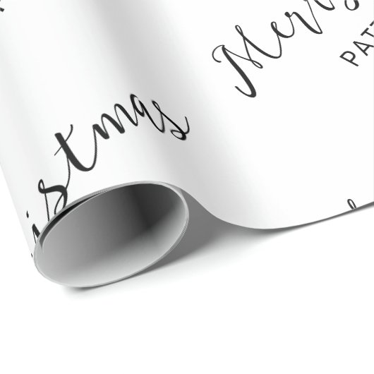 Einfache Schwarz-weiße Weihnachtsfamilie Geschenkpapier (Rolleneckpunkt)