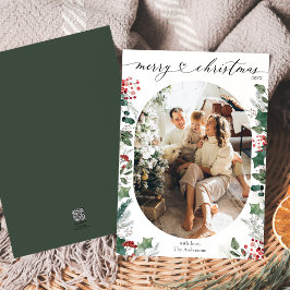 Einfache Schwarz-weiße Weihnachtskarte des botanis Feiertagskarte