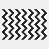 Einfache Schwarz-weiße Zickzack Musterlinien im Re Geschenkpapier Set (Vorderseite 2)