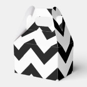 Einfache Schwarz-weiße Zickzack Musterlinien im Re Geschenkschachtel (Rückseite)
