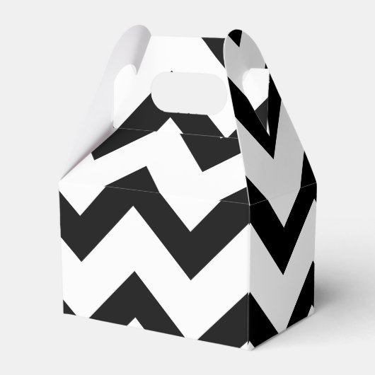 Einfache Schwarz-weiße Zickzack Musterlinien im Re Geschenkschachtel (Rückseite)