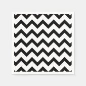 Einfache Schwarz-weiße Zickzack Musterlinien im Re Serviette (Vorderseite)