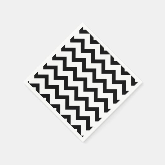 Einfache Schwarz-weiße Zickzack Musterlinien im Re Serviette (Ecke)