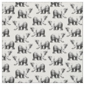 Einfache schwarz-weißer Polarbär gedruckt Stoff (Muster)