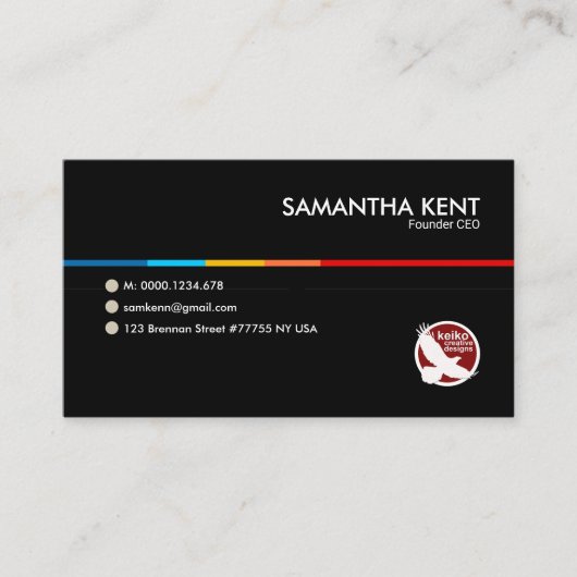 Einfache schwarze auffallende Linie CEO-Gründer Visitenkarte (Vorderseite)