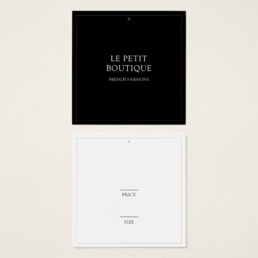 Einfache Schwarze Bekleidung Store Square Swing Pr (Vorne & Hinten)