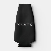 Einfache Schwarze Benutzerdefiniert Fügen Sie Ihre Flaschenkühler (Vorderseite)