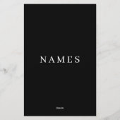 Einfache schwarze Benutzerdefiniert Hinzufügen ein Briefpapier (Rückseite)