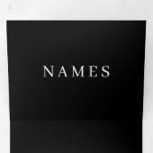 Einfache schwarze Benutzerdefiniert Hinzufügen ein Dreifach Gefaltete Karte (Innen Erste Seite)