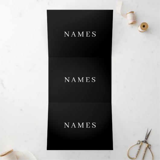 Einfache schwarze Benutzerdefiniert Hinzufügen ein Dreifach Gefaltete Karte (Innenseite)