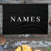 Einfache schwarze Benutzerdefiniert Hinzufügen ein Geschirrtuch