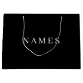 Einfache schwarze Benutzerdefiniert Hinzufügen ein Große Geschenktüte (Vorderseite)