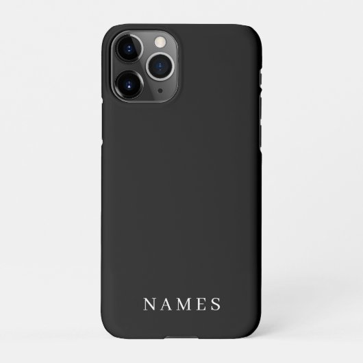 Einfache schwarze Benutzerdefiniert Hinzufügen ein iPhone Hülle (Rückseite)