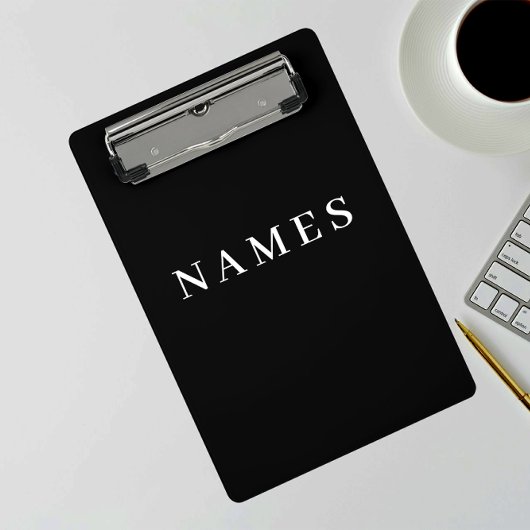 Einfache schwarze Benutzerdefiniert Hinzufügen ein Mini Klemmbrett