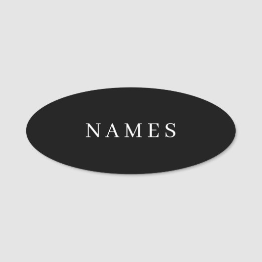 Einfache schwarze Benutzerdefiniert Hinzufügen ein Namensschild (Vorderseite)