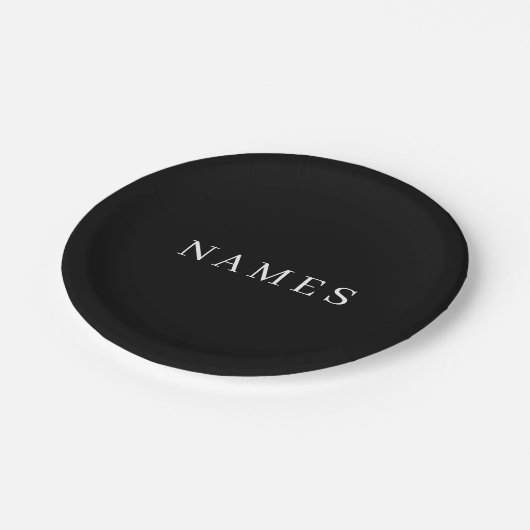 Einfache schwarze Benutzerdefiniert Hinzufügen ein Pappteller (Schrägansicht)