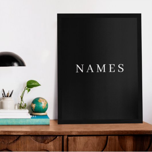 Einfache schwarze Benutzerdefiniert Hinzufügen ein Poster